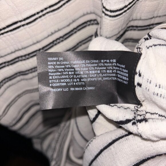 THEORY - Striped Midi Dress in Crepe Knit - Picture 5 of 6